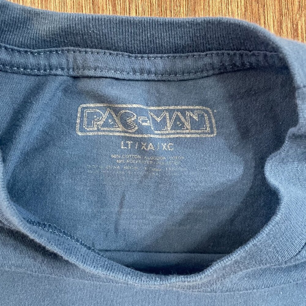 Pac-Man Men's Large Blue Gray Short Sleeve T-Shirt - Picture 4 of 4